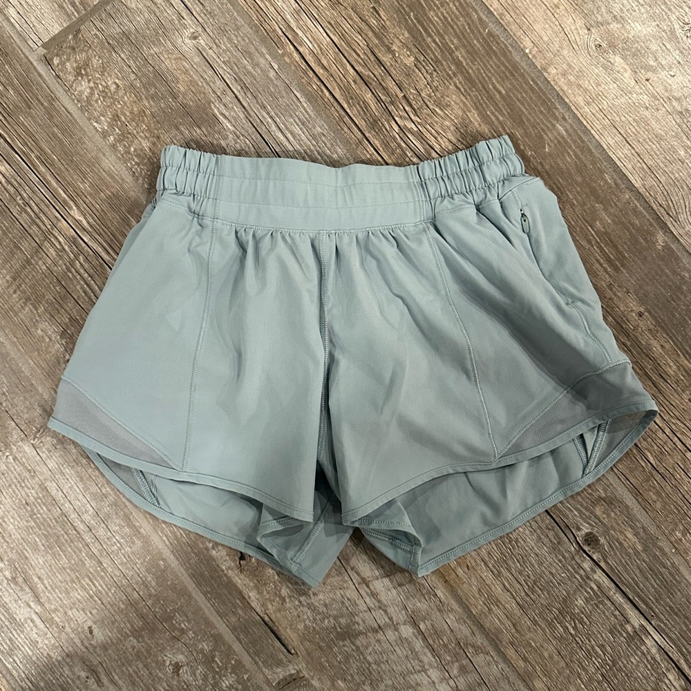 Light Teal Lululemon 4 Inch Hotty Hot Shorts